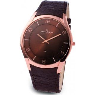 Skagen Mens 619XXLRLD Steel Collection Leather Watch Watches  