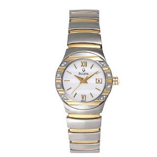 Bulova Womens 98R000 Diamond Case Calendar Watch Watches 
