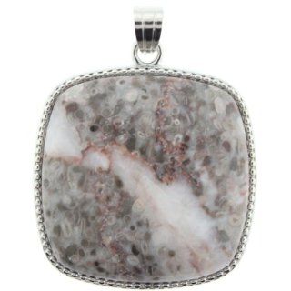 Pendants   Ocean Fossil Jasper With Silver Plated Frame 