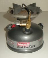 Coleman DUAL FUEL CAMP STOVE Model 533 Single Burner Duel Fuel