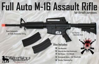 FULL/SEMI AUTO M 16 Electric Airsoft Rifle/Gun    M4A1 AEG + 2 Mags 