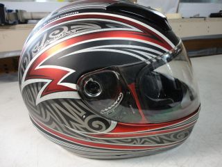 Fulmer full face street motorcycle helmet L large red grey black matte 
