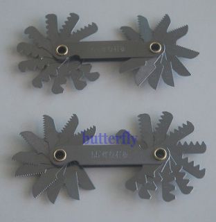 1pc 55° Whitworth and 1pc 60° Metric screw Thread pitch Measure Gage