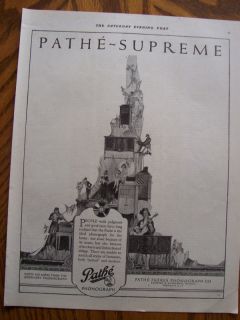 1920 Original Pathe Supreme Phonograph Advertisement Ben Rimo 
