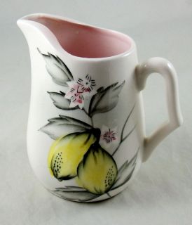 Vintage Cream Pitcher Gray Pink Yellow Flower China Porcelain Japan 