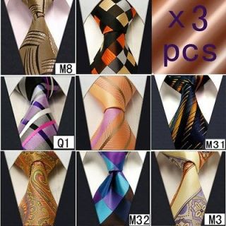  3 pcs Wholesale 100% Silk Mens Ties Necktie from 158 