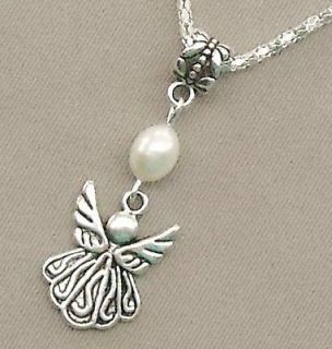 Genuine Pearl Guardian Angel Necklace Pendant NEW **low shipping fee