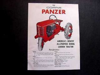 Copar Panzer Lawn & Garden Riding Tractor Color Sheet