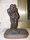 Michael Garman Bronzetone Putter Golfer Figurine Statue Vintage 1987