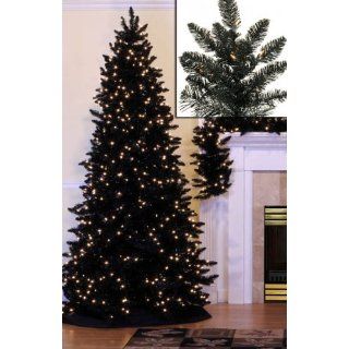12 Pre Lit Slim Black Ashley Spruce Artificial Christmas Tree   Clear 