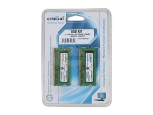 Crucial 8GB (2 x 4GB) 204 Pin DDR3 SO DIMM DDR3 1066 (PC3 8500) Laptop 