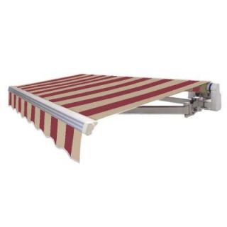 AWNTECH 20 ft. Maui Motorized Retractable Awning in Burgundy and Tan 