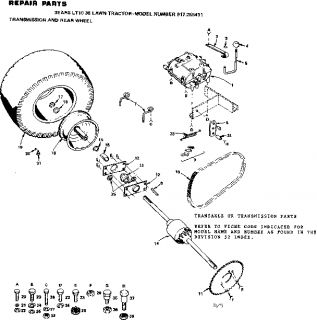 CRAFTSMAN  lt10 36 lawn tractor Mower Parts  Model 917255411 