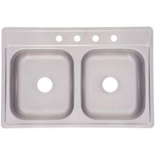 Shop Franke USA Double Basin Topmount Stainless Steel Kitchen Sink at 