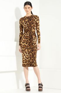 Michael Kors Twist Front Leopard Print Dress  