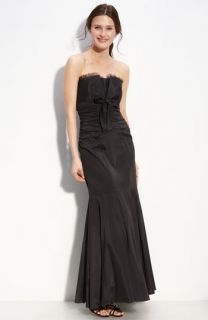 Xscape Strapless Taffeta Mermaid Gown with Bow Detail  