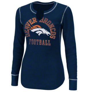 Denver Broncos Womens Gameday Gal III Navy Long Sleeve Top 