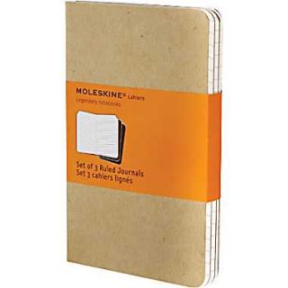 Moleskine Cahier Kraft Pocket Ruled Journal, 3/Pack, 3 1/2 x 5 1/2 