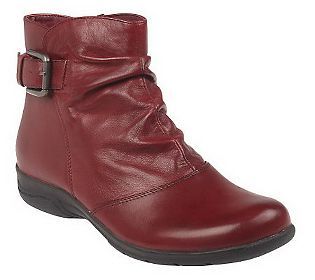 Clarks Bendables Chris Sydney Leather Ankle Boots w/Buckle — 