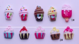 10pcs 3D Resinic Cakes Nail Decorations   USD $ 3.59