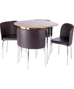 Buy Hygena Amparo Oak Finish Dining Table & 4 Chocolate Chairs at 
