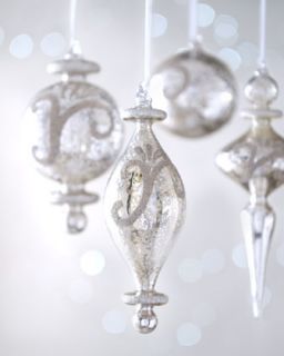 Eight Joyeux Noel Mercury Style Glass Christmas Ornaments   The 