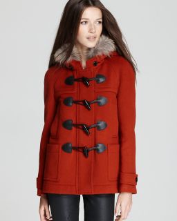 Burberry Brit Yorkdale Duffle Coat with Fur Hood  