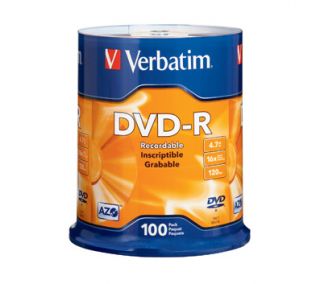 Verbatim   100 Pack 16x DVD R Disc Spindle