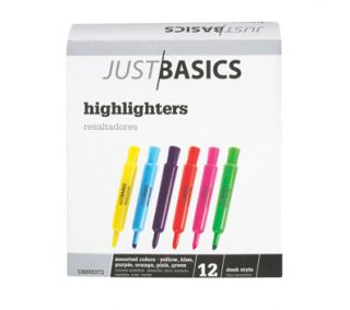Just Basics Desk Style Fluorescent Highlighters