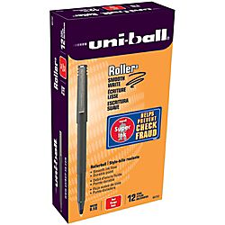uni ball® Rollerball™ 80% Recycled Pens, 0.5 mm, Micro Point, Black 