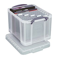Really Useful Boxes® Plastic Storage Box, 32 Liters, 12H x 14W x 19 