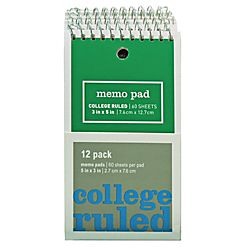 Office Depot® Brand Wirebound Top Opening Memo Books, 3 x 5, 1 Hole 
