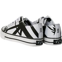 EVH Eddie Van Halen Low Top Sneakers   White with Black Stripes 