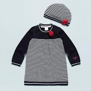 Babys navy nautical knitted dress and hat   Day   Girls dresses 