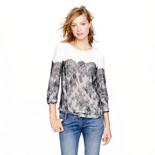 Collection lace trim blouse   blouses   Womens shirts & tops   J.Crew