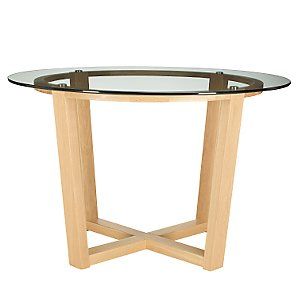 Buy John Lewis Gene 4 Seater Round Dining Table, Glass online at 