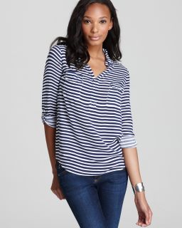 Splendid Top   Striped Woven Pocket  