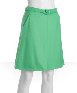 Diane Von Furstenberg leaf woven Georgialy belted a line skirt