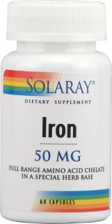 Solaray Iron    50 mg   60 Capsules   Vitacost 