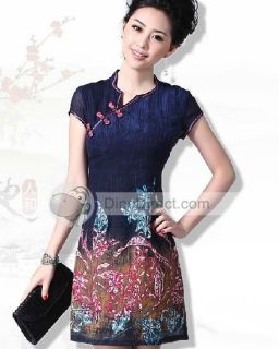 Wholesale Womens Fashionable Open Collar Cheongsam Dress    
