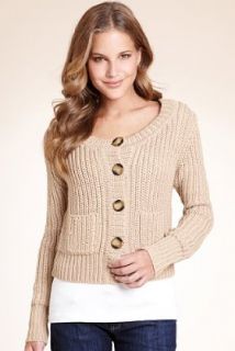 Scoop Neck Chunky Knit Cropped Cardigan with Mohair   Marks & Spencer 