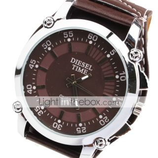 USD $ 5.99   Fashionable Quartz Wrist Watch with Coffee PU Band, Free 