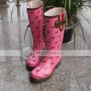 Wholesale SIB Rubber Print Skidproof Waterproof Women Rain Boots 
