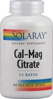 Solaray Cal Mag Citrate    180 Vegetarian Capsules   Vitacost 