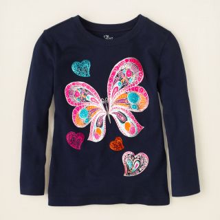 girl   graphic tees   butterfly hearts graphic tee  Childrens 