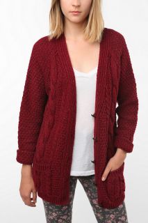 BDG Marled Cable Fisherman Cardigan   Urban Outfitters
