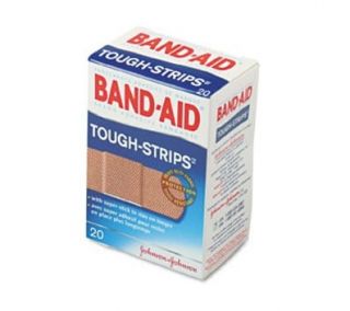 BAND AID Flexible Fabric Adhesive Tough Strip Bandages, 1 x 3 1/4, 20 