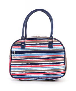 White Pattern (White) Striped Cabin Bag  240901519  New Look
