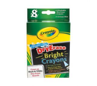 Crayola Washable Dry Erase Crayons, Bright Colors, 8 ct.