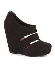 Black (Black) Black Cut Out Wedge Shoe Boots  264764601  New Look
